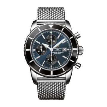 Breitling Superocean Heritage 46 Chronograph Stainless Steel / Black / Gun Blue / Milanese