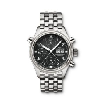 IWC Schaffhausen Pilot's Watch Doppelchronograph Stainless Steel / Black / English / Bracelet