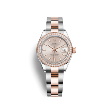 Rolex Lady-Datejust 28 Rolesor Rose Diamond / Oyster / Sundust
