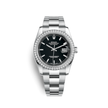 Rolex Datejust 36 Stainless Steel Diamond / Oyster / Black