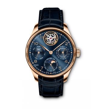 IWC Schaffhausen Portuguese Perpetual Calendar Tourbillon Armor Gold / Blue / Boutique Edition