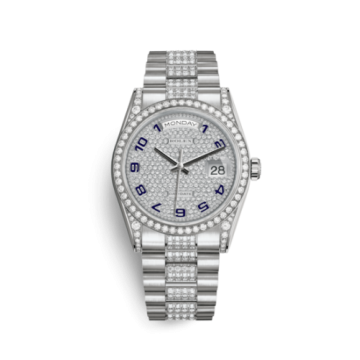 Rolex Day-Date 36 White Gold Diamonds / President Diamond / Paved