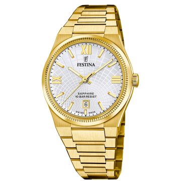 Festina Swiss Rivé Date 40mm Golden / Silvery