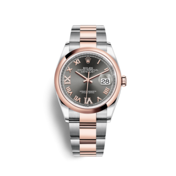 Rolex Datejust 36 Stainless Steel / Everose / Smooth / Slate Roman Diamond / Oyster