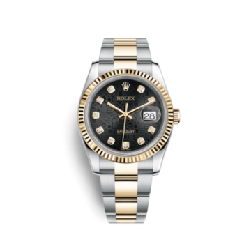Rolex Datejust 36 Rolesor Yellow Fluted / Oyster / Black Computer