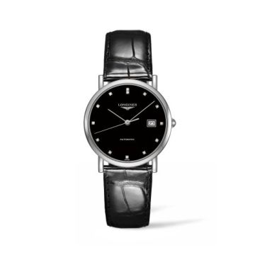 Longines Elegant Collection 34.5 Automatic Stainless Steel / Black / Strap