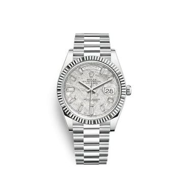 Rolex Day-Date 40 Platinum - Fluted / Meteorite