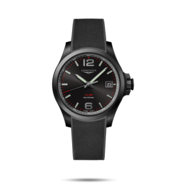 Longines Conquest V.H.P. 41 PVD / Black / Rubber