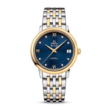 Omega De Ville Prestige Co-Axial 32.7 Stainless Steel / Yellow Gold / Blue / Bracelet