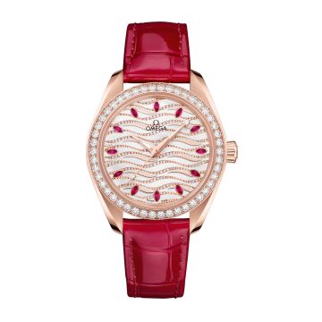 Omega Seamaster Aqua Terra 150M Master Chronometer 34 Sedna Gold / Diamond / Wave Ruby / Alligator