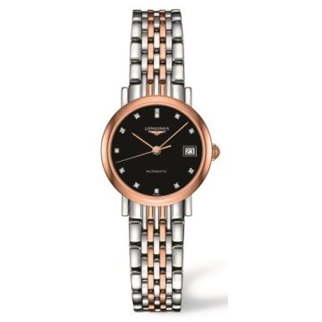 Longines Elegant Collection 25.5 Automatic Stainless Steel / Red Gold / Black