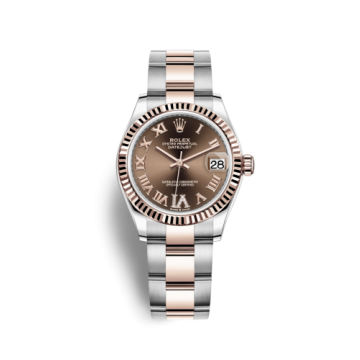 Rolex Datejust 31 Stainless Steel/ Rose Gold / Fluted / Chocolate - Roman / Oyster