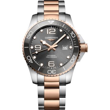 Longines HydroConquest 43 Automatic Stainless Steel - Pink Gold / Grey / Bracelet