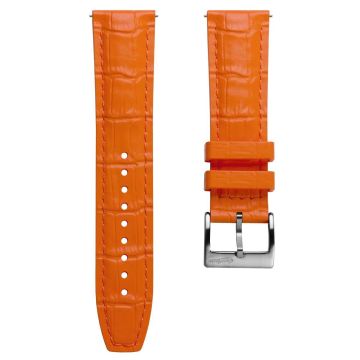 Everglade Alligator Pattern FKM Rubber Strap - Signal Orange - 20mm