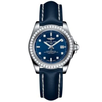 Breitling Galactic 32 Sleek Edition Stainless Steel / Diamond / Horizon Blue Diamond / Calf