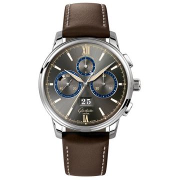Glashütte Original Senator Chronograph Panorama Date Capital Edition Stainless Steel / Grey / Calf / Folding