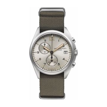 Hamilton Khaki Aviation Pilot Pioneer Chrono Quartz Beige / NATO