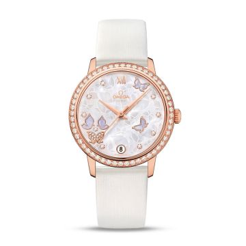 Omega De Ville Prestige Co-Axial 32.7 Red Gold / MOP Butterfly / Diamond
