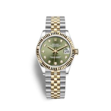 Rolex Datejust 31 Stainless Steel / Yellow Gold / Fluted / Olive - Diamond / Jubilee
