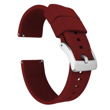 Crimson Red Elite Silicone Watch Band - 24mm