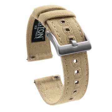 Khaki Crafted Canvas Watch Band - 16mm
