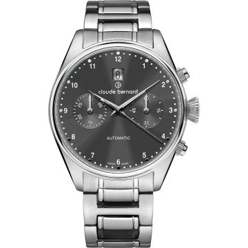 Claude Bernard Proud Heritage Automatic Chronograph Silver / Grey