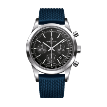 Breitling Transocean Chronograph Stainless Steel / Black / Rubber / Pin