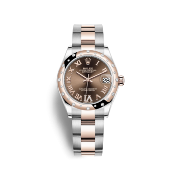 Rolex Datejust 31 Stainless Steel/ Rose Gold / Domed - Diamond / Chocolate - Roman / Oyster