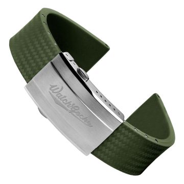 400 CTS Italian Rubber Divers Reversible Watch Strap - Military Green - 22mm