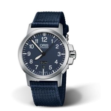 Oris BC3 Advanced Day Date Stainless Steel / Blue / Fabric