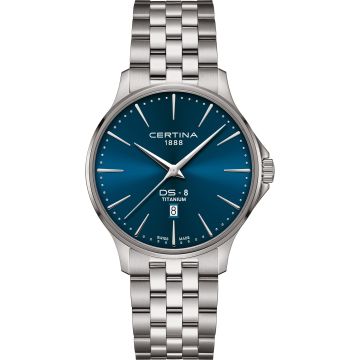 Certina DS-8 Gent Quartz Titanium / Blue / Bracelet