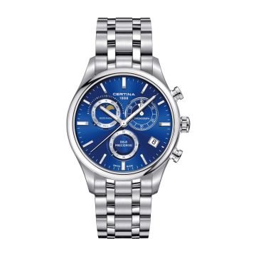 Certina DS-8 Chronograph Moon Phase Stainless Steel / Blue / Bracelet