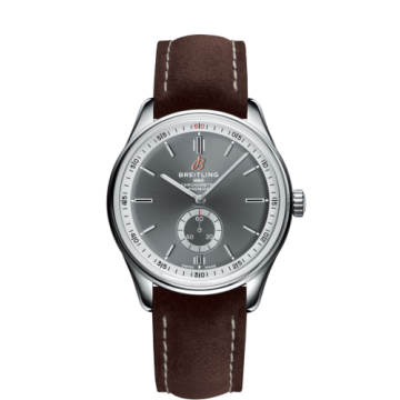 Breitling Premier Automatic 40 Stainless Steel / Anthracite / Nubuck Brown / Tang