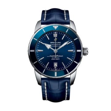 Breitling Superocean Heritage II 46 Stainless Steel / Blue / Blue / Croco / Pin