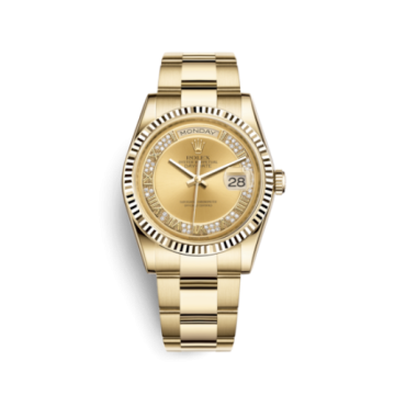 Rolex Day-Date 36 Yellow Gold Fluted / Oyster / Champagne Diamond