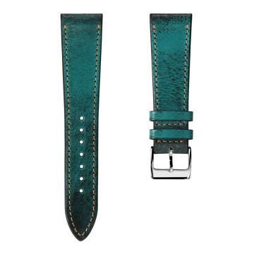 Radstock Vintage Genuine Leather Watch Strap - Vintage Turquoise - 16mm