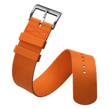 TidalPass British Military FKM Rubber Watch Strap - Lifeboat Orange - 21mm
