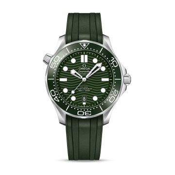 Omega Seamaster Diver 300M Master Co-Axial 42 Stainless Steel / Green / Rubber