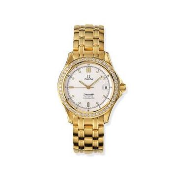 Omega Seamaster 120M Automatic 36.25 Yellow Gold / Diamond / White