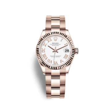 Rolex Datejust 31 Rose Gold / Fluted / White - Roman / Oyster