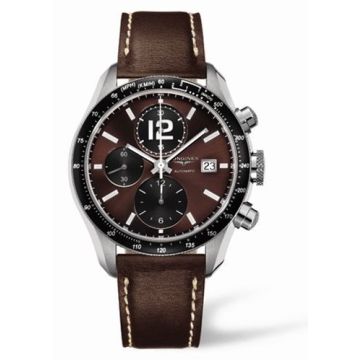 Longines GrandeVitesse Tachymeter Brown Strap