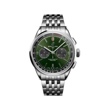 Breitling Premier B01 Chronograph 42 Stainless Steel / Green / Bracelet