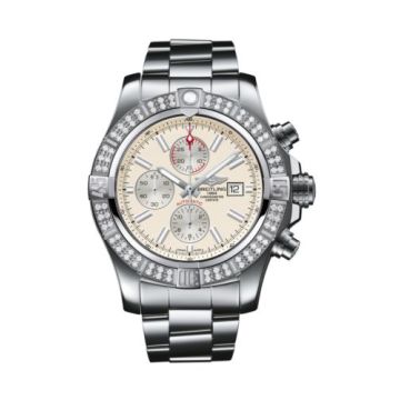 Breitling Super Avenger II Stainless Steel / Diamond / Stratus Silver / Bracelet