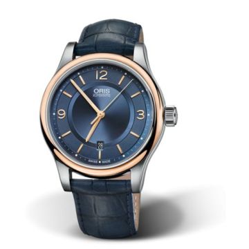 Oris Classic Date 42 Stainless Steel - Rose Gold / Blue