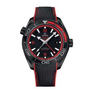 Omega Seamaster Planet Ocean 600M Co-Axial 45.5 Master Chronometer GMT Deep Black Red