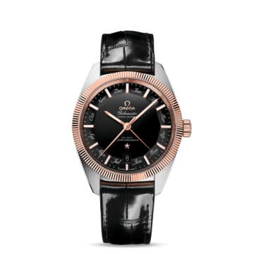 Omega Globemaster Annual Calendar Stainless Steel / Sedna Gold / Black