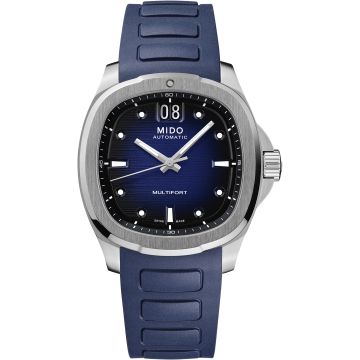 Mido Multifort TV Big Date Stainless Steel / Blue / Rubber