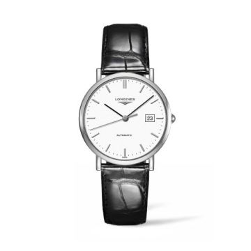 Longines Elegant Collection Automatic 37 Stainless Steel / White / Strap