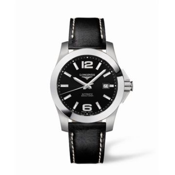 Longines Conquest Automatic 41mm Black Leather
