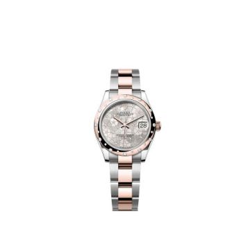 Rolex Datejust 31 Stainless Steel/ Rose Gold / Domed - Diamond / Silver - Floral / Oyster